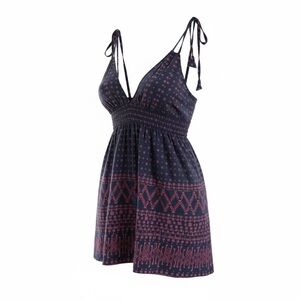En Crème Indigo Printed Mini Dress size medium